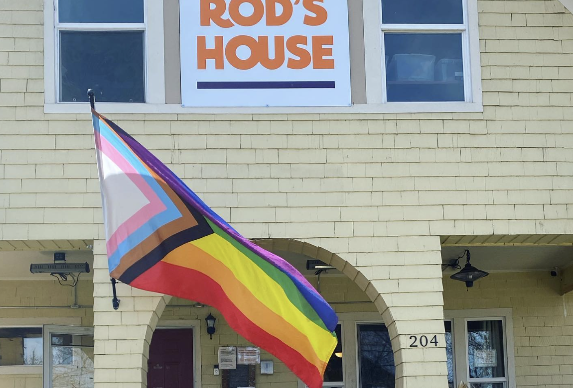 Rod's House with Pride flag out front.